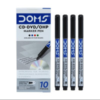 DOMS CD-DVD/OHP Marker Pen ,10  Pieces,BLACK